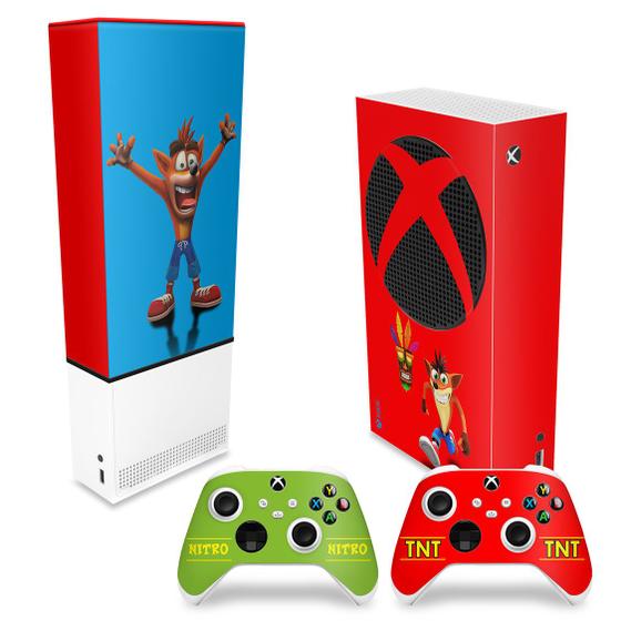 Imagem de Capa Anti Poeira e Skin Compatível Xbox Series S Vertical  - Crash Bandicoot