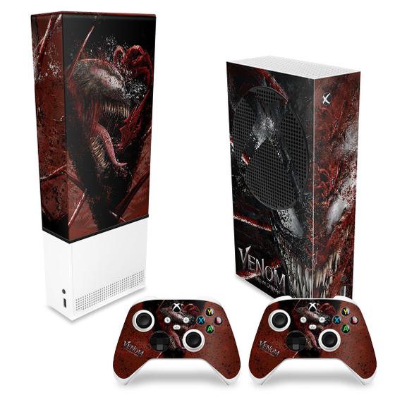 Imagem de Capa Anti Poeira e Skin Compatível Xbox Series S Vertical  - Venom Tempo de Carnificina