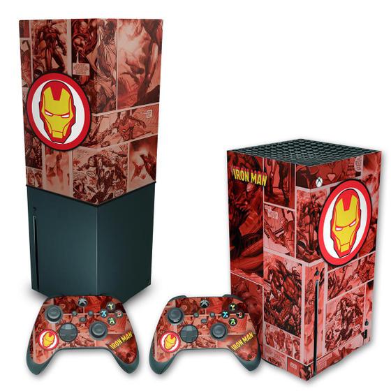 Imagem de Capa Anti Poeira e Skin Compatível Xbox Series X - Homem De Ferro Comics