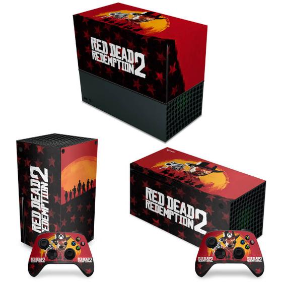 Imagem de Capa Anti Poeira e Skin Compatível Xbox Series X Horizontal - Red Dead Redemption 2