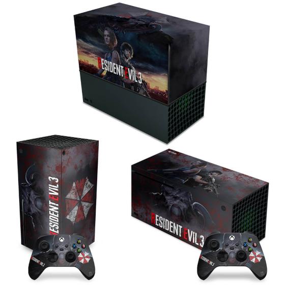 Imagem de Capa Anti Poeira e Skin Compatível Xbox Series X Horizontal - Resident Evil 3 Remake