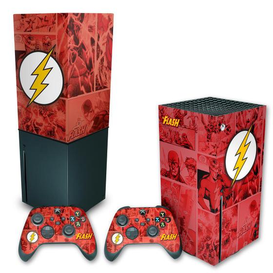Imagem de Capa Anti Poeira e Skin Compatível Xbox Series X - The Flash Comics