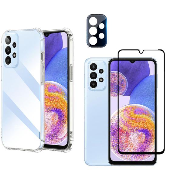 Capa Anti Queda Para Samsung Galaxy A23 + Película 5D + Camera Menor preço em Capa Anti Queda Para Samsung Galaxy A23 + Película 5D + Camera