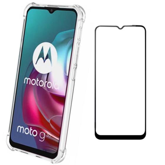 Imagem de Capa Anti Quedas Motorola Moto G30 + Película 5D Nano Cerâmica