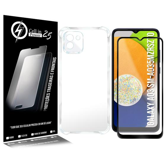 Imagem de CapA Antiqueda compativel Galaxy A03 A035 6.5 + Película 3d + Kit Aplicação - Cell In Power25