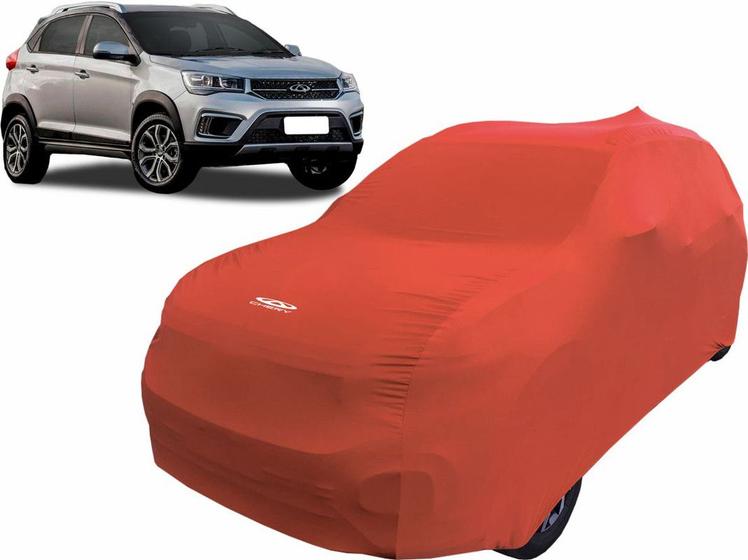 Imagem de Capa Automotiva Chery Tiggo 2 Tecido Helanca Cor Vermelha