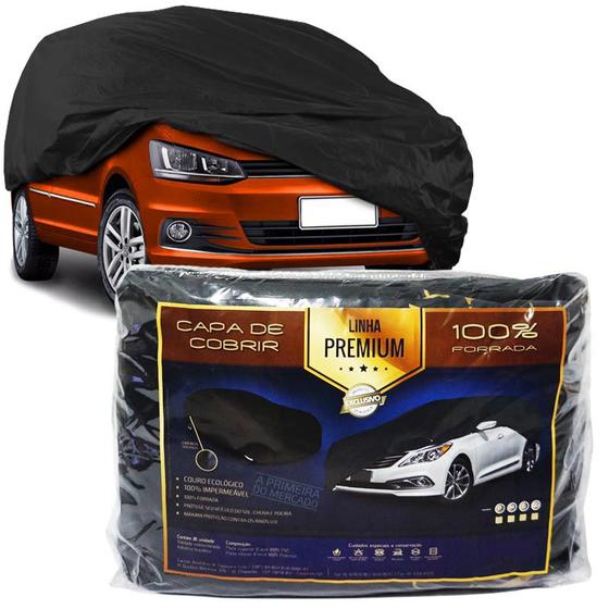 Imagem de Capa Automotiva Cobrir Carro Protetora material ecológico Premium Forrada Preta Carrhel