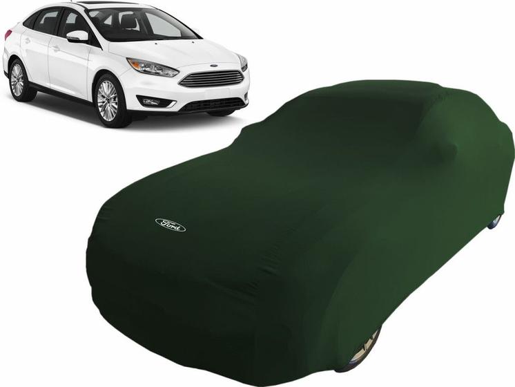 Imagem de Capa Automotiva Ford Focus Sedan De Tecido Helanca Cor Verde