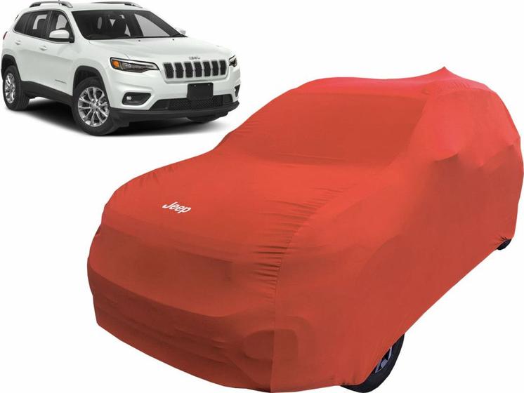 Imagem de Capa Automotiva Jeep Cherokee Tecido Helanca Cor Vermelha