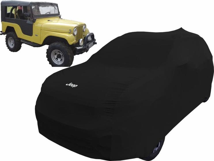 Imagem de Capa Automotiva Jeep Willys Tecido Helanca Cor Preta