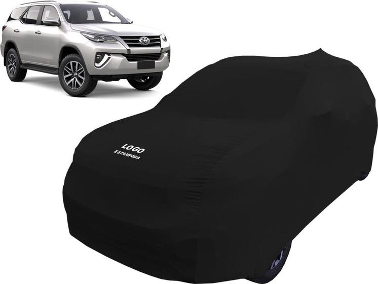 Imagem de Capa Automotiva Toyota Hilux Sw4 Tecido Helanca Cor Preta