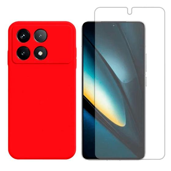 Imagem de Capa Aveludada Compativel Com Xiaomi Poco F6 Pro + Pelicula Hidrogel