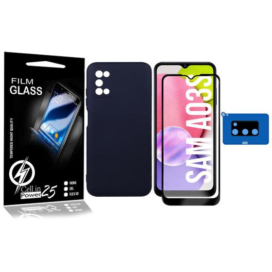 Imagem de Capa Aveludada Galaxy A03S A037 6.5 + Pel 3d + Pel Camera - Cell In Power25