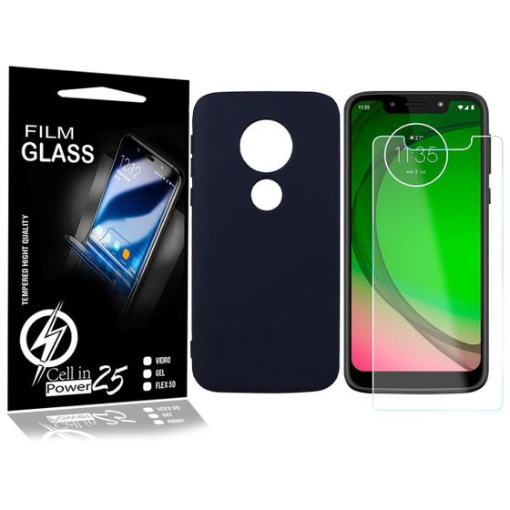 Imagem de Capa Aveludada Premium Moto G7 Play XT1952 5.7 + Pelicula Vidro 9h - Cell In Power25