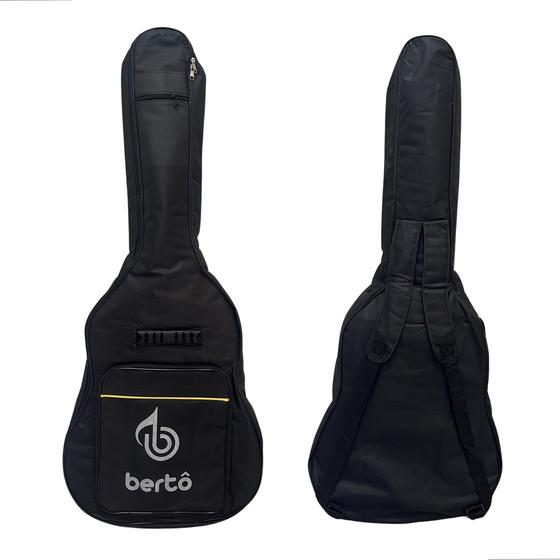 Imagem de Capa Bag Para Violão Folk E Clássico Bolso Frontal Grande Alça Dupla Ziper Resistente Bertô