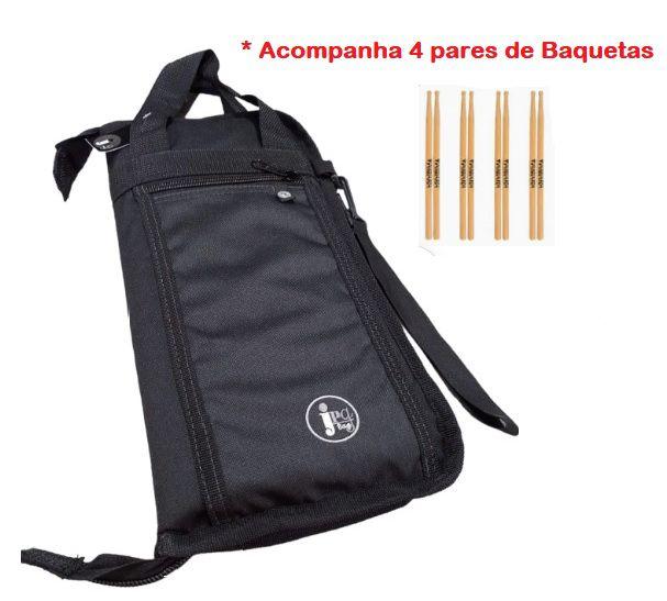 Imagem de Capa / Bag Porta Baquetas Extra Luxo JPG + 4 pares baquetas