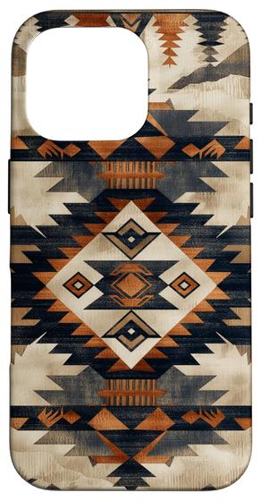 Imagem de Capa Boho Aztec para iPhone 16 Pro - Estilo Retro