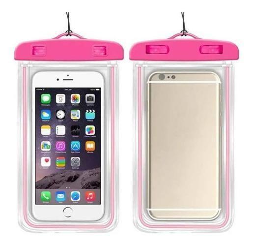 Imagem de Capa Bolsa Celular A Prova D'água Proteção Mergulhos Rosa