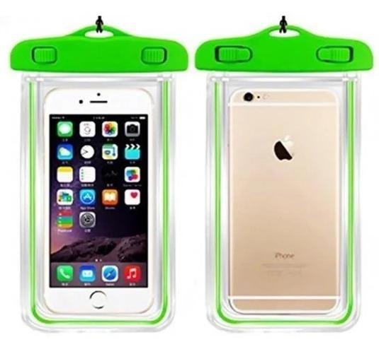 Imagem de Capa Bolsa Celular A Prova D'água Proteção Verde Claro