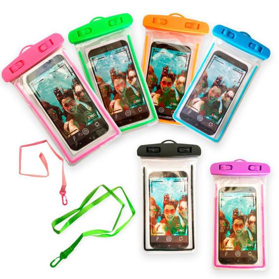 Capa Bolsa Para Celular A Prova Dágua Impermeável Laranja Menor preço em Capa Bolsa Para Celular A Prova Dágua Impermeável Laranja