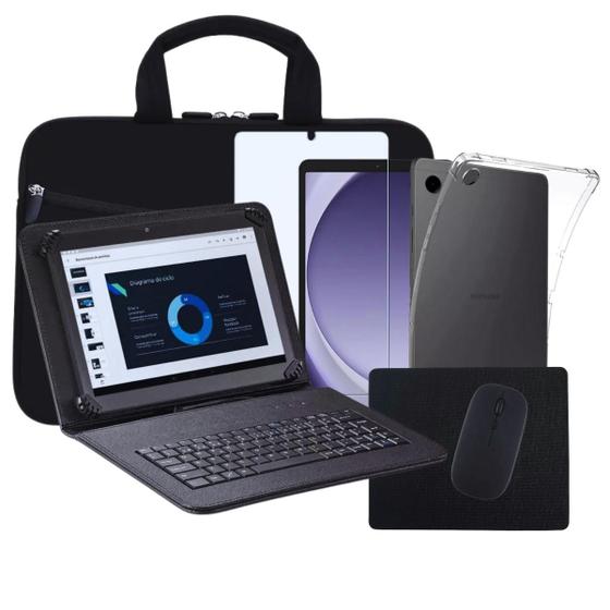 Imagem de Capa c/Teclado + Mouse +Mouse Pad p/Tablet A9 8,7 Polegadas