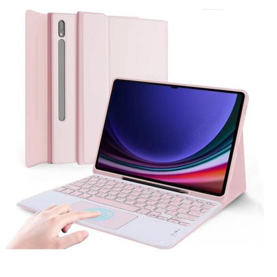 Imagem de Capa c/ Teclado p/ Tablet Samsung S9 11 - Rosa