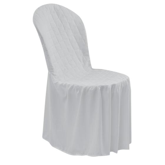 Imagem de Capa Cadeira Plastica com Babados Branco Exclusiva Luxo