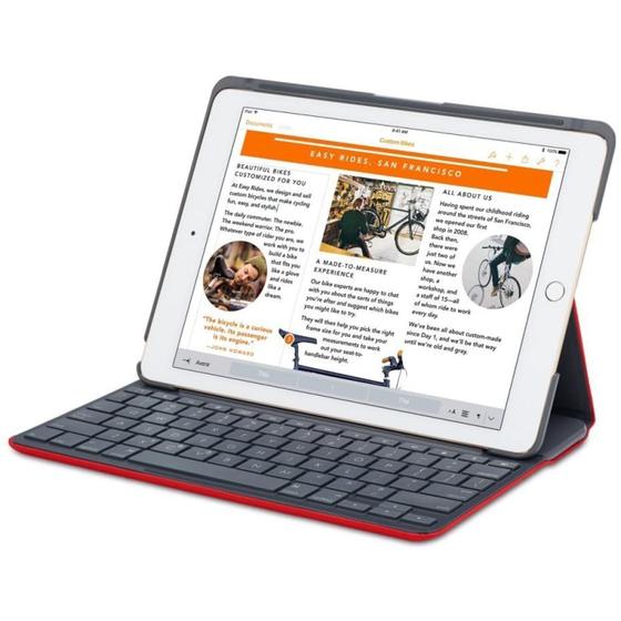 Imagem de Capa Canvas L o g i  Com Teclado Para i P a d A i r 2 Vermelho - 920-007273