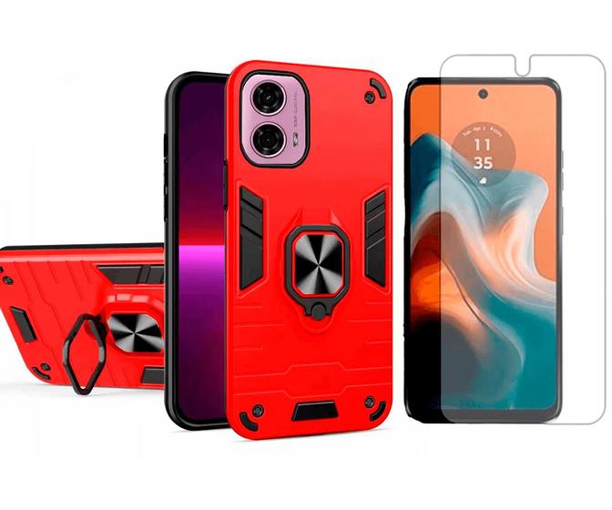 Imagem de Capa Capinha Anel Para Motorola Moto G04 + Pelicula Hidrogel