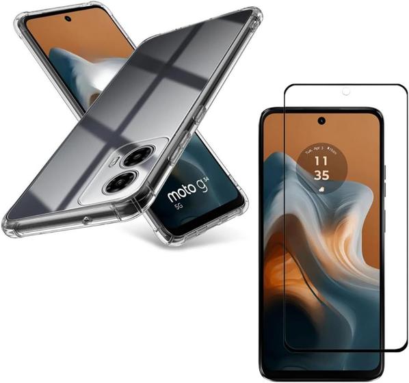 Capa Capinha Anti Impacto + Película de Vidro 3D Para Moto G34 Tela De 6,5 Polegadas Menor preço em Capa Capinha Anti Impacto + Película de Vidro 3D Para Moto G34 Tela De 6,5 Polegadas