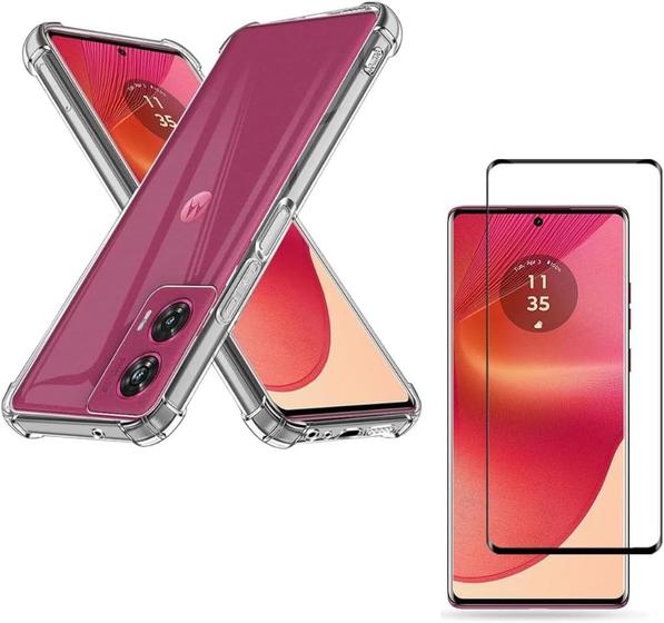 Imagem de Capa Capinha Anti Impacto + Película Premium 9D Cerâmica Compatível Com Moto Edge 50 Fusion 5G