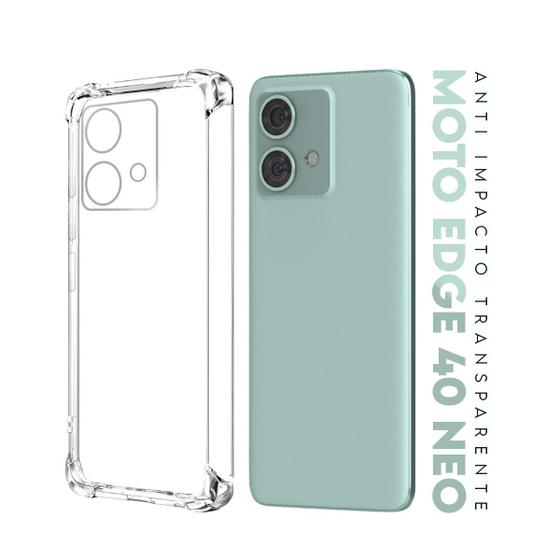 Imagem de Capa Capinha Anti Impacto Transparente + Película De Ceramica Fosca Para Moto Edge 40 Neo 5G 6.55 Xt2307