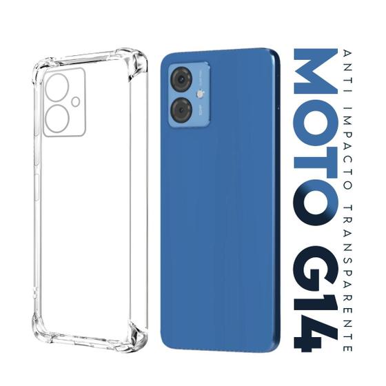 Imagem de Capa Capinha Anti Impacto Transparente + Película De Ceramica Para Moto G14 Xt2341 6.5