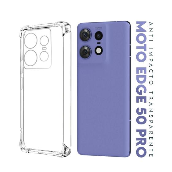 Imagem de Capa Capinha Anti Impacto Transparente + Película De Hydrogel Privacidade Para Moto Edge 50 Pro Xt2403 6.7