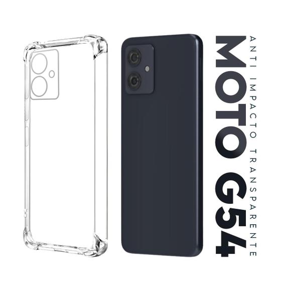 Imagem de Capa Capinha Anti Impacto Transparente + Película De Hydrogel Privacidade Para Moto G54 Xt2343 6.5