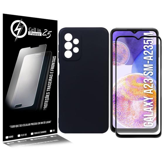 Imagem de Capa Capinha Aveludada compativel Galaxy A23 4G A235 6.6 + P Vidro Full 3d - Cell In Power25