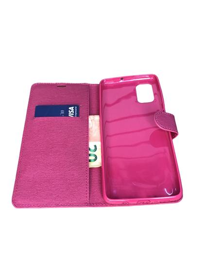 Imagem de Capa capinha carteira compatível M51 com porta cartão e notas rosa