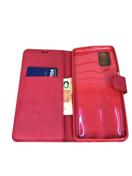 Imagem de Capa capinha carteira compatível M51 com porta cartão e notas vermelha