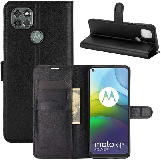 Imagem de Capa Capinha Carteira Moto G9 Power 6.78 Case Couro Flip Top