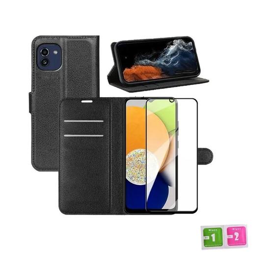 Imagem de Capa Capinha Carteira Samsung Galaxy A03 + Película De Vidro 3D