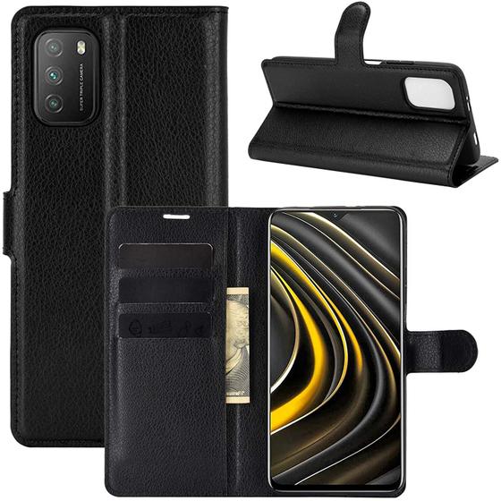 Capa Capinha Carteira Xiaomi Poco M3 Case Couro Flip Top Capinha de Celular Magazine