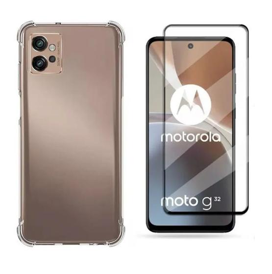 Capa Capinha Case Anti Impacto + Pelicula de vidro 3D Para Motorola Moto G32 Menor preço em Capa Capinha Case Anti Impacto + Pelicula de vidro 3D Para Motorola Moto G32