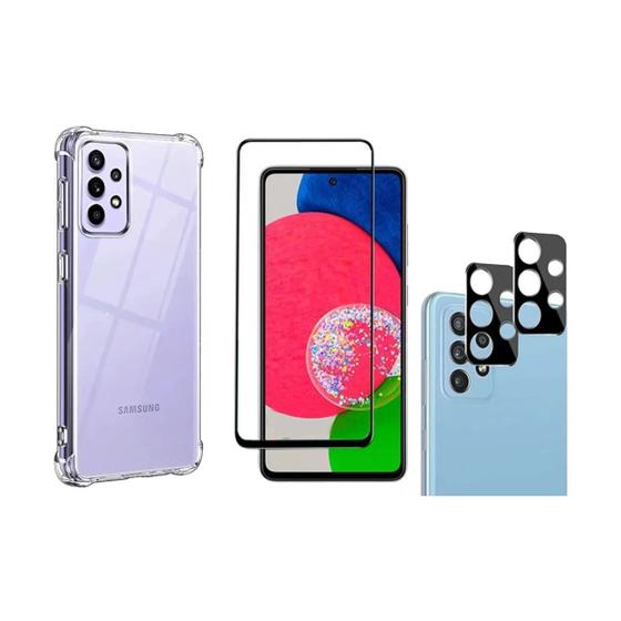 Imagem de Capa Capinha Case Anti Queda + Película Vidro 3D + Película Câmera compativel Galaxy A52s