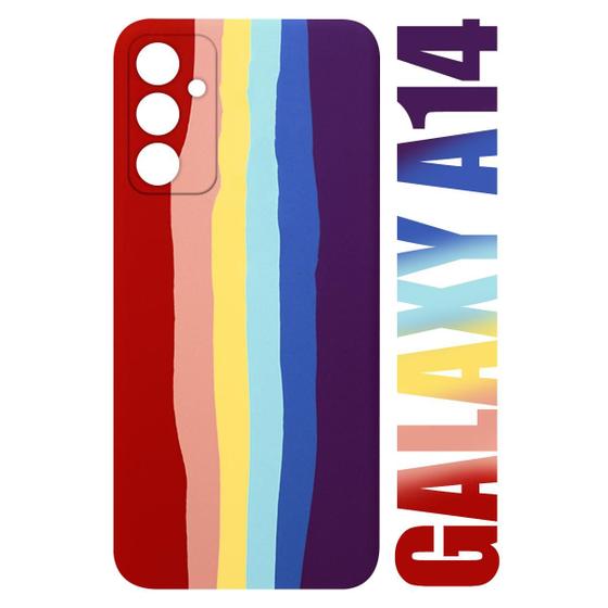 Imagem de Capa Capinha case aveludada Arco Iris LGBT Compatível Galaxy A14 4G A145 / A14 5G A146 6.6 - Luiza Cell25