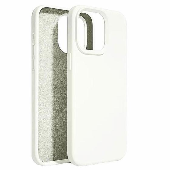 Imagem de Capa Capinha Case Aveludada Compatível com iPhone 14 Proteção de Câmera AntiChoque AntiQueda Antiarranhões Impactos, Emborrachada Branco