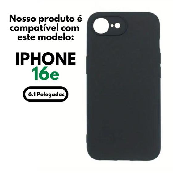 Imagem de Capa Capinha Case Aveludada Compativel Para iPhone 16e