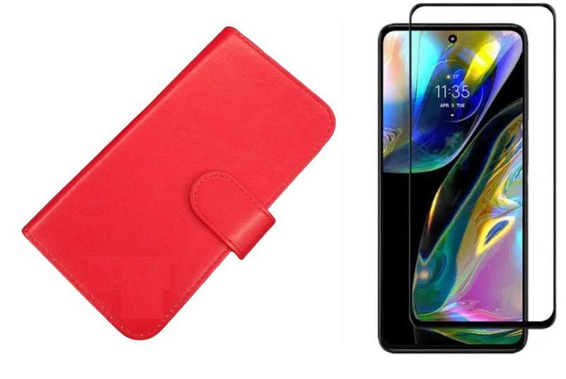 Imagem de Capa Capinha Case Carteira Flip + Pelicula vidro 3D Motorola Moto G54 