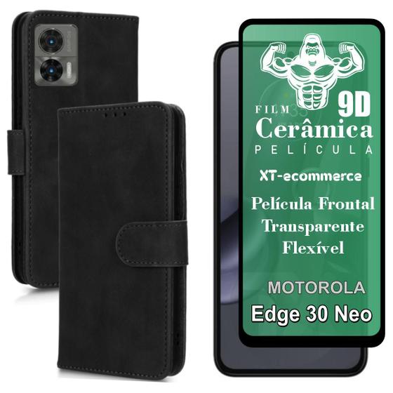 Imagem de Capa Capinha Case Couro Para 30 Neo + Película Cerâmica 9D