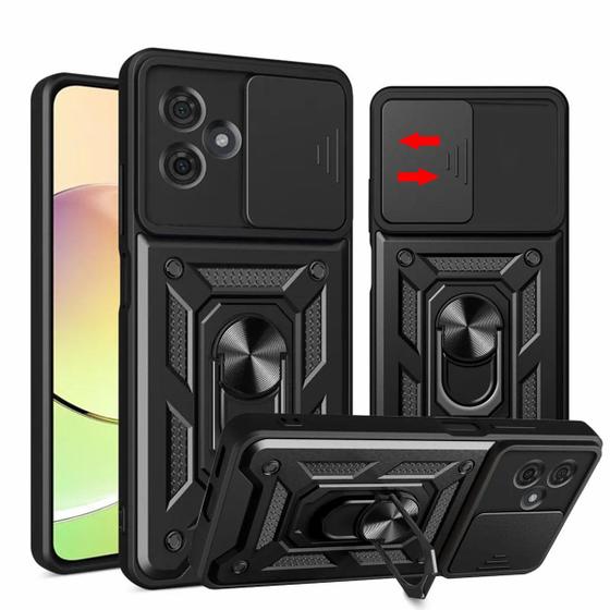 Imagem de Capa Capinha Case para Motorola Moto G55 - Protetora Resistente Anti Impacto Queda Armadura Militar Cor:Preto