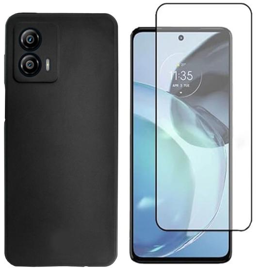 Imagem de Capa Capinha Case Preta + Película 3D Compativel Com Motorola Moto E7 / E22 / G13 /G14 / G22 / G23 / G52 / G53 /G62 /G84